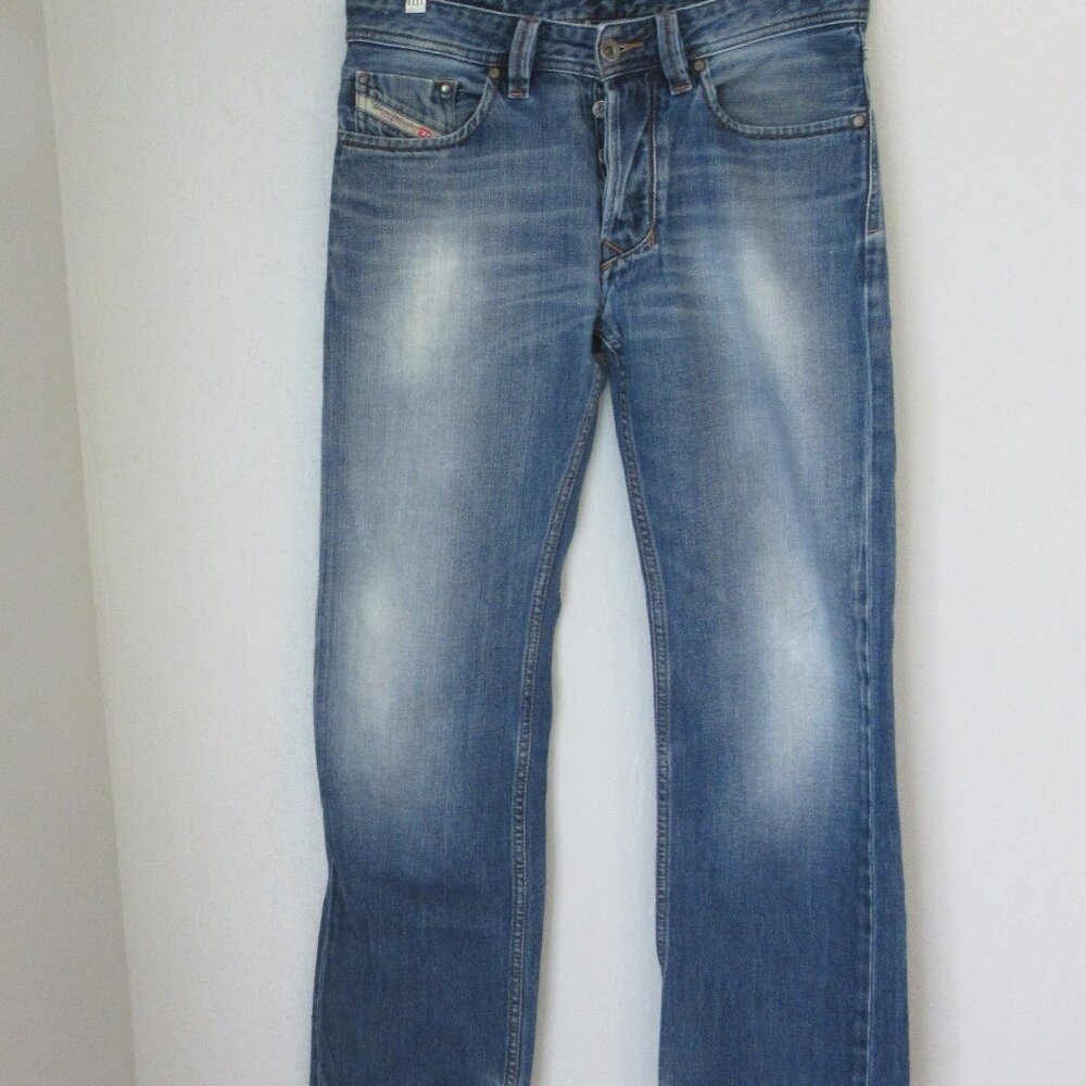 DIESEL Blue Denim Larkee 29 Faded Straight Cotton Jeans